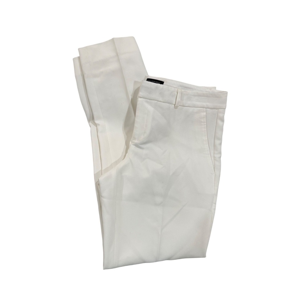 Banana Republic Ryan Straight Leg Pants Women 2 White NEW Mid Rise Slim Fit - Picture 4 of 12